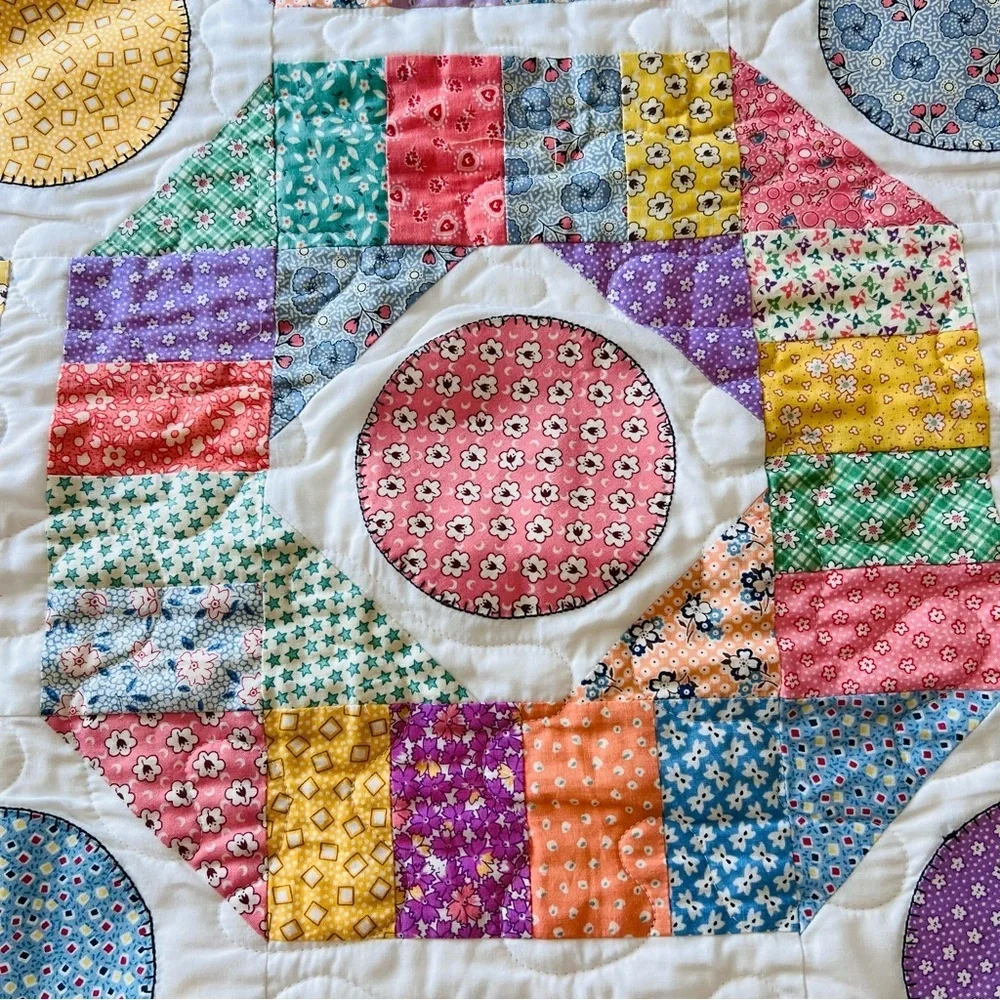 Dot to Dot Handmade Quilt – 58”x58” – 1930s Reproduction Prints